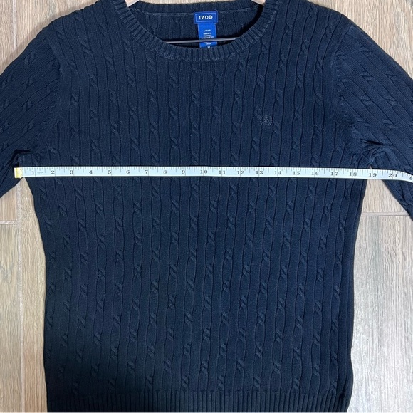 Vintage Izod Sweater Cable Knit 80’s 90’s Y2K Preppy Navy Blue Knit Grandpa Core - Picture 11 of 12